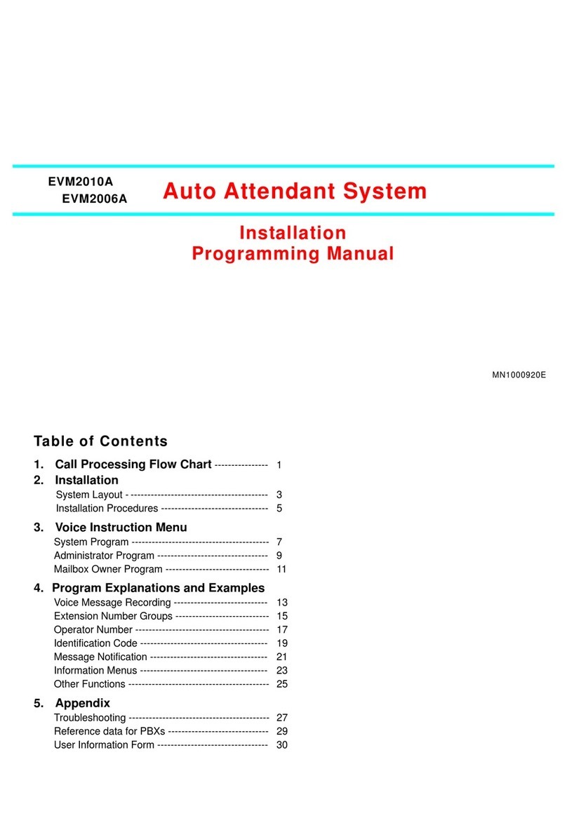 Yosin Auto-Attendant System Installation & programming manual