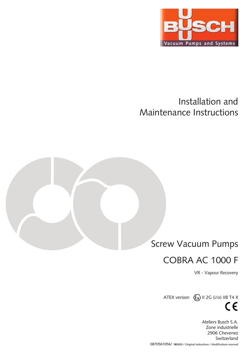BUSCH COBRA AC 1000 F Installation and maintenance instructions