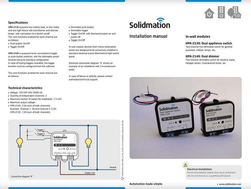 SOLIDMATION HPA-2130 installation manual