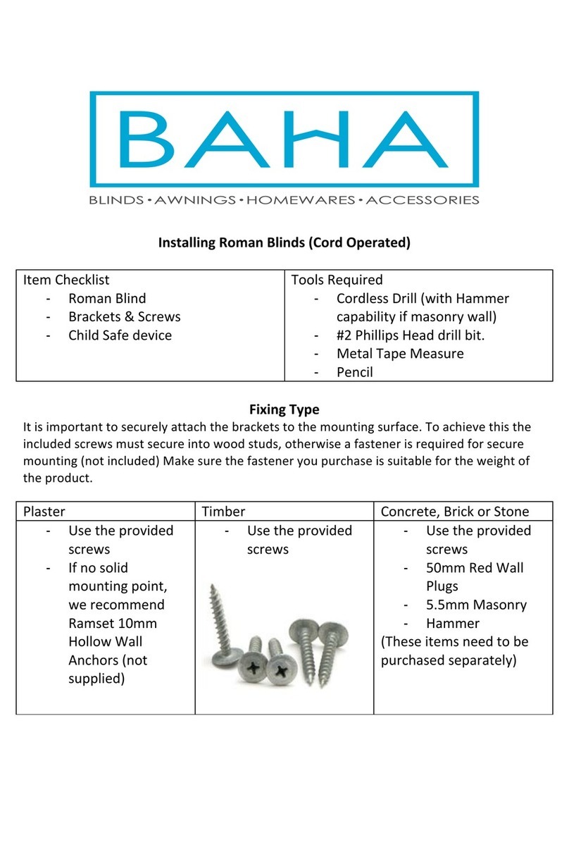 Baha Cord Operated Roman Blind installation instructions