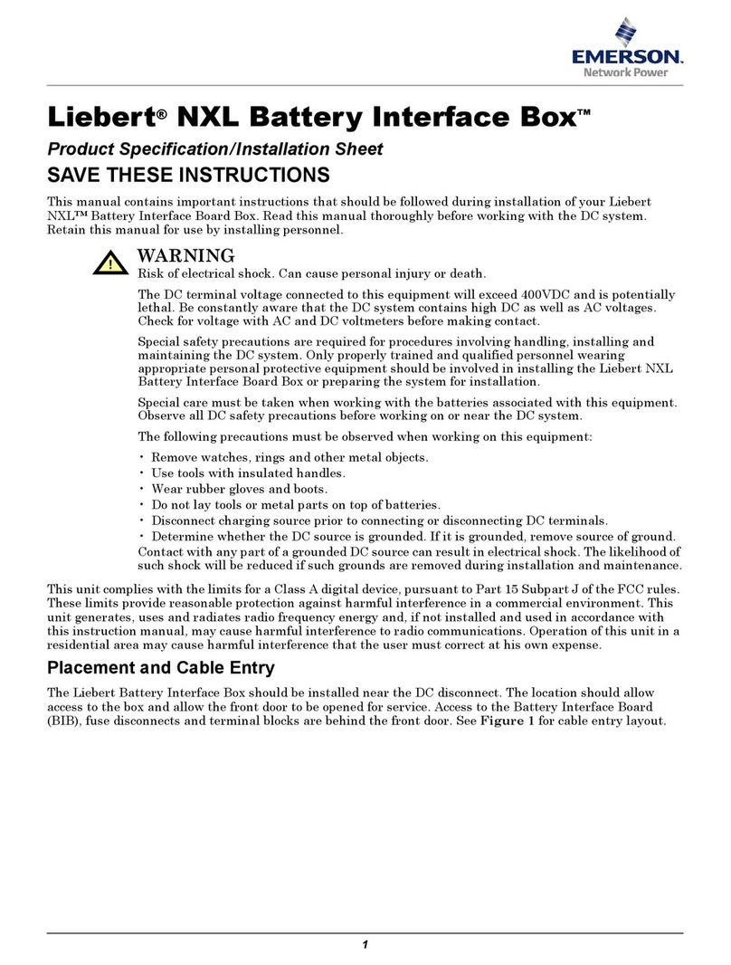 Emerson Liebert NXL Product specification/installation sheet