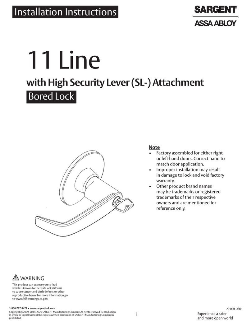 Assa Abloy Sargent 11 Line installation instructions