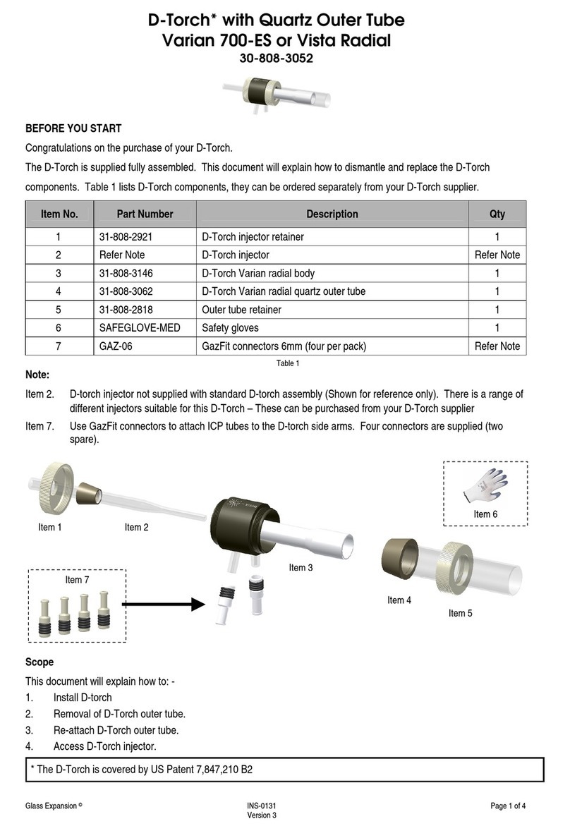 Glass Expansion D-Torch User manual