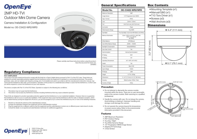 OpenEye OE-C3422-WR2 Installation/configuration