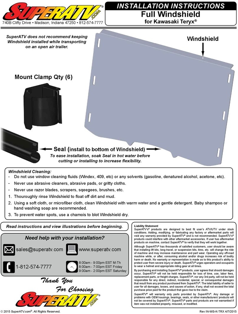 SuperATV IN-WS-K-TRX User manual