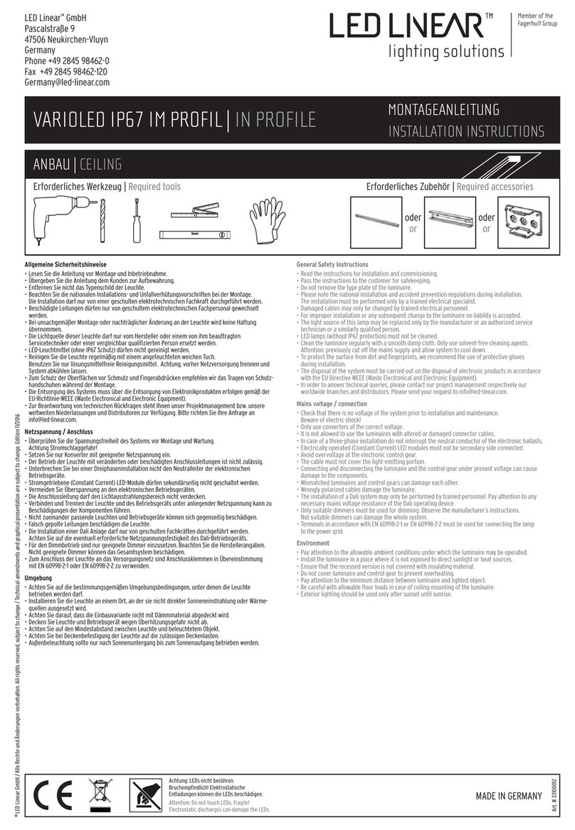 LED Linear VARIOLED FLEX HYDRA LD40 User manual