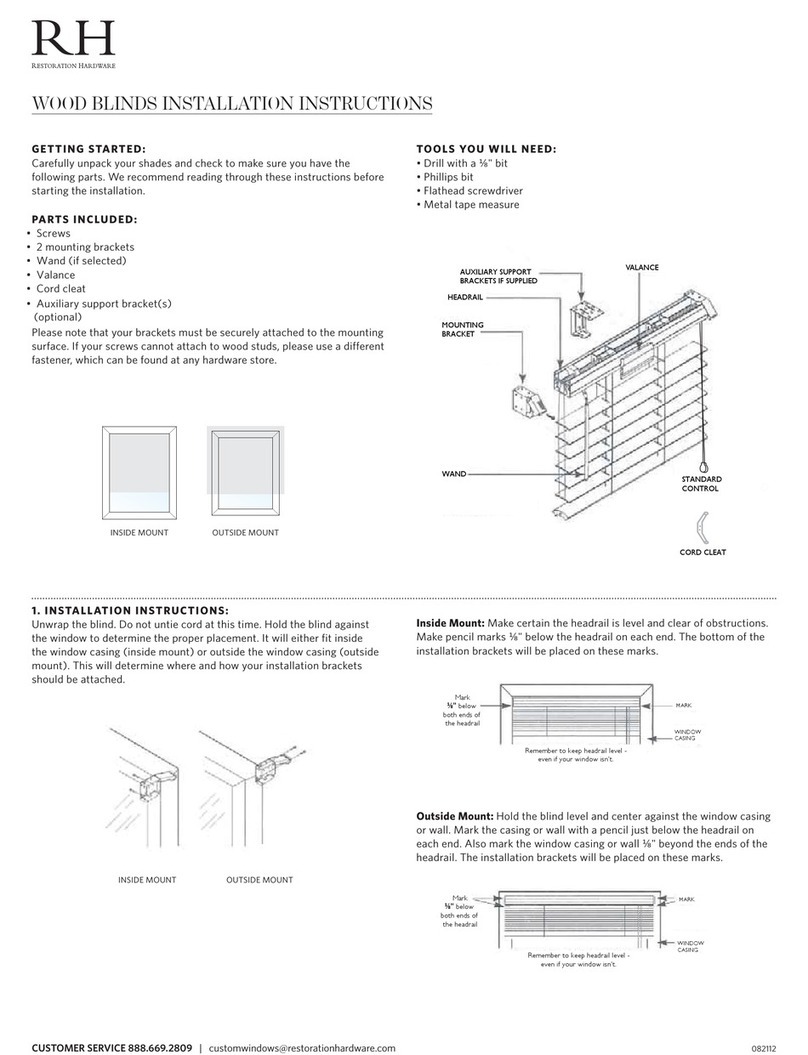 RH WOOD BLINDS installation instructions