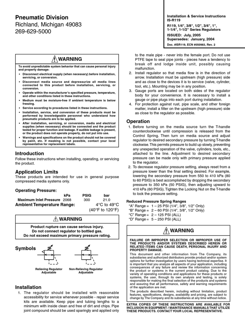 Dixon R119 Series Installation and maintenance instructions