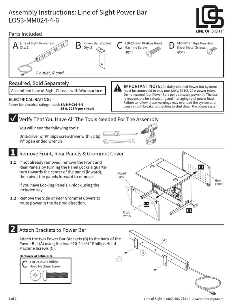 Workrite Line of Sight LOS3-MM024-4-6 Assembly instructions