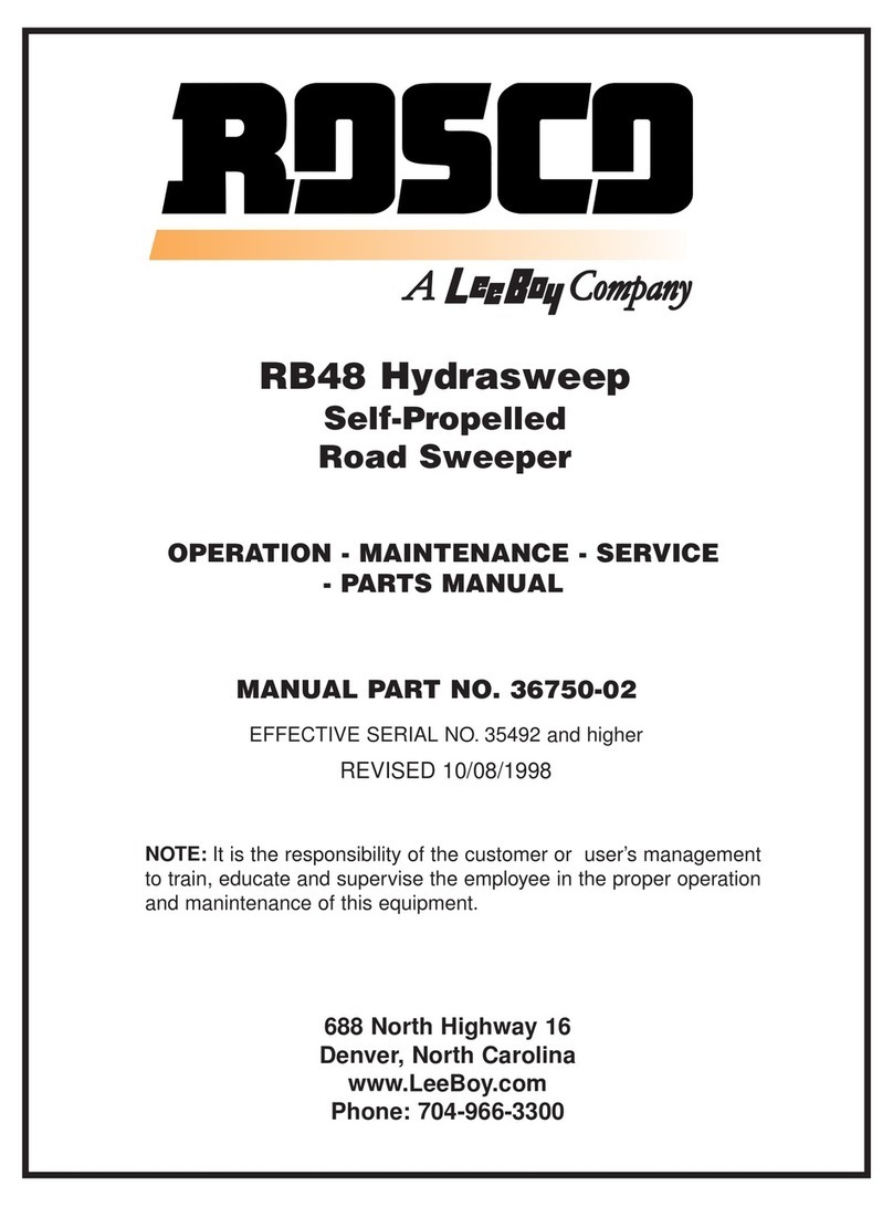 LeeBoy ROSCO Hydrasweep RB48 OPERATION - MAINTENANCE - SERVICE - PARTS MANUAL