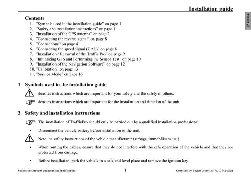 Becker Traffic Pro 4773 installation guide