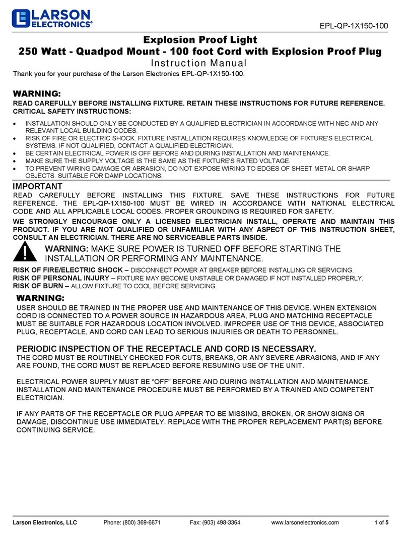 Larson Electronics EPL-QP-1X150-100 instruction manual