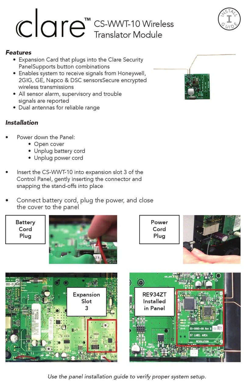 clare CS-WWT-10 quick start guide
