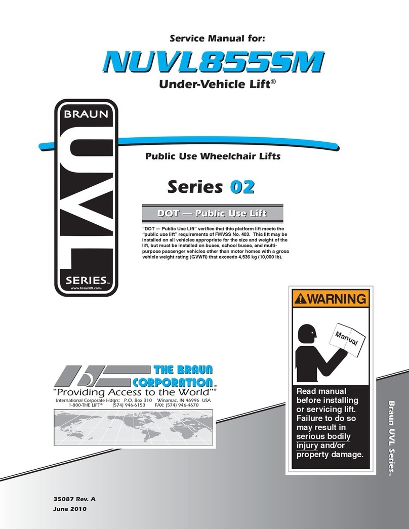 Braun UVL SERIES Under-Vehicle Lift NUVL855SM Service manual