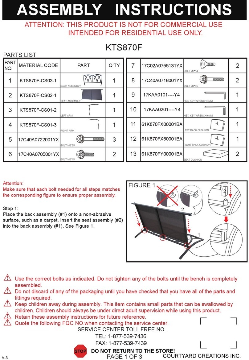 Courtyard Creations KTS870F User manual