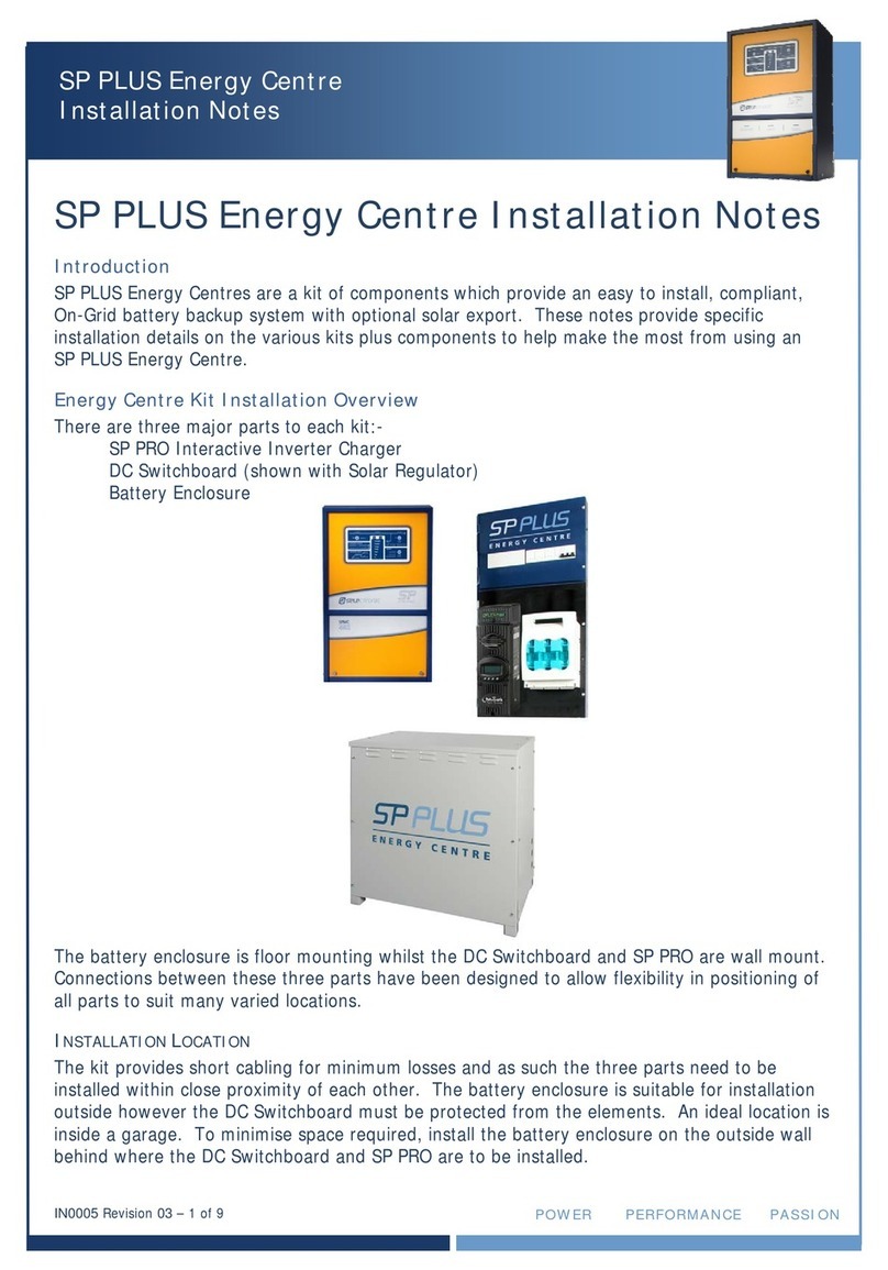 Selectronic SP PLUS Energy Centre Installation notes