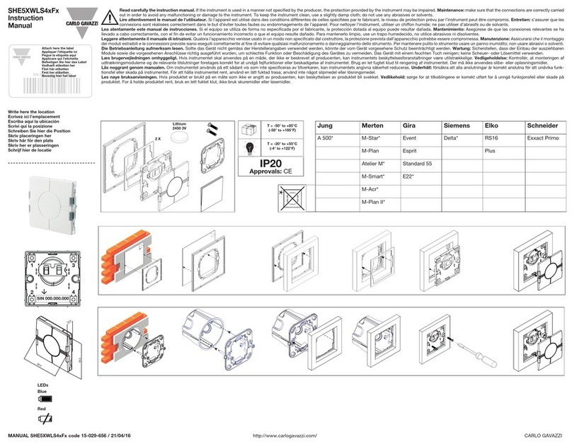 CARLO GAVAZZI SHE5XWLS4 F Series User manual