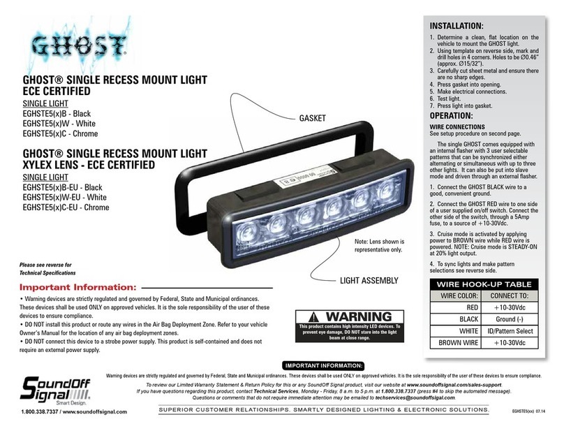 Soundoff Signal GHOST EGHSTE5 B Series quick start guide