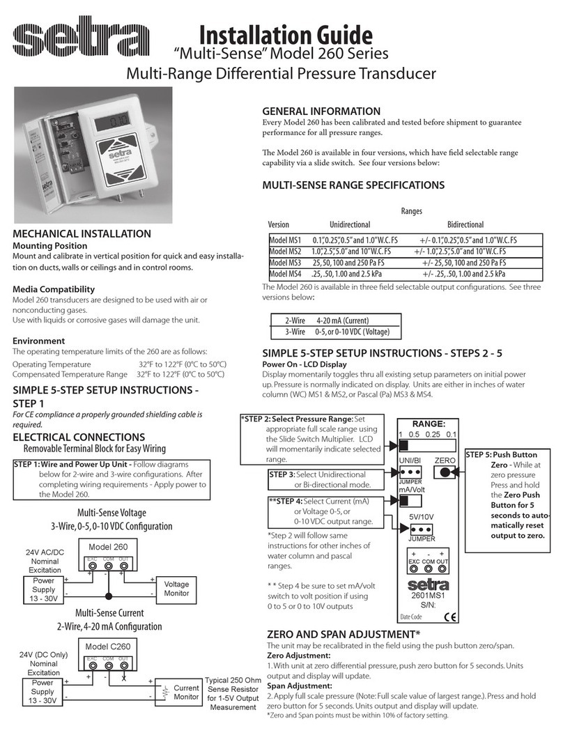 Setra Systems Multi-Sense 260 Series User manual