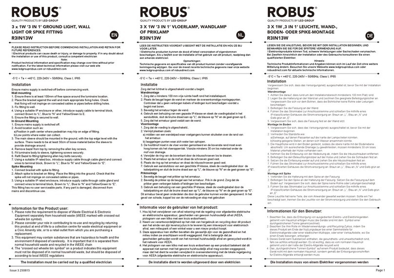 LED Group ROBUS R3IN13W quick start guide