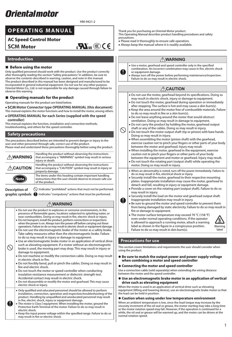Oriental motor SCM Series operating manual