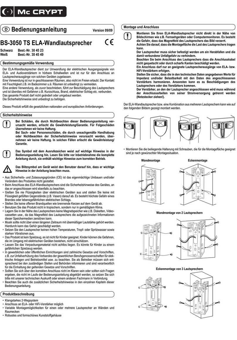 MC Crypt BS-3050 operating instructions
