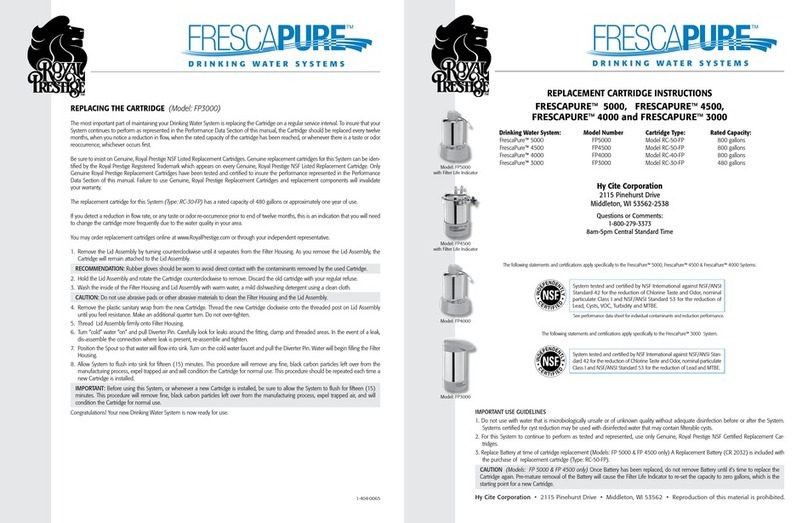 Royal Prestige FRESCAPURE 5000 Replacement Cartridge Instructions