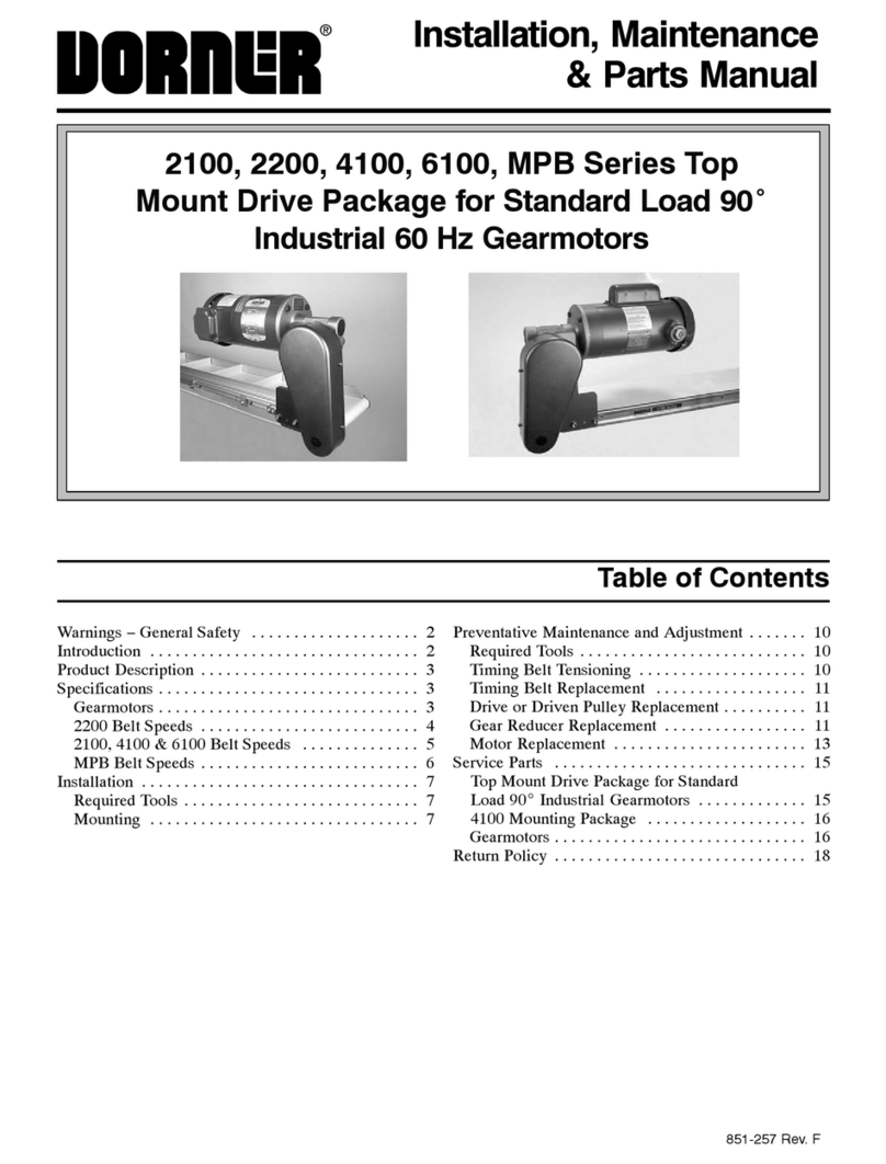 Dorner MPB 2100 Series User manual