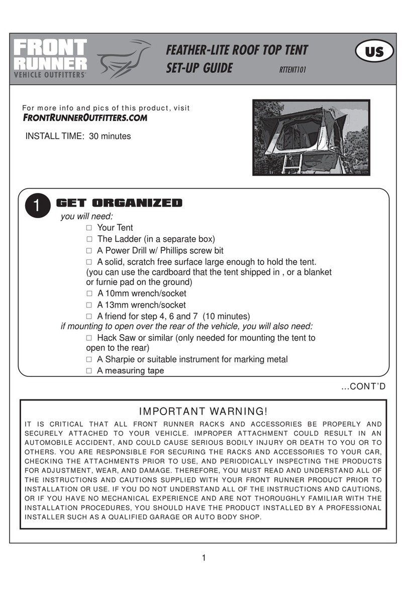 Front Runner RTTENT101 User manual Front Runner RTTENT101 User manual