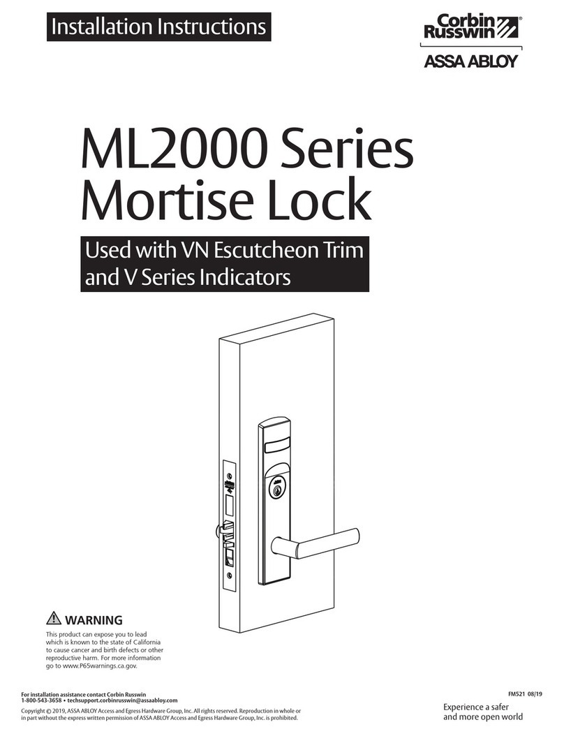 Assa Abloy Corbin Russwin BLSS ML2000 Series User manual Assa Abloy Corbin Russwin BLSS ML2000 Series User manual