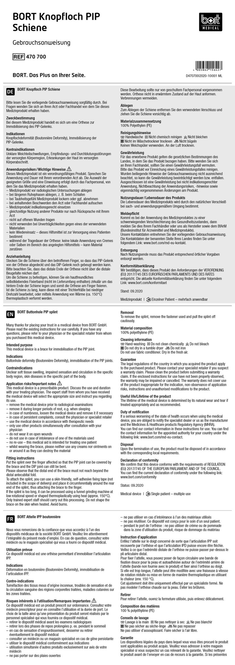 Bort Knopfloch PIP manual
