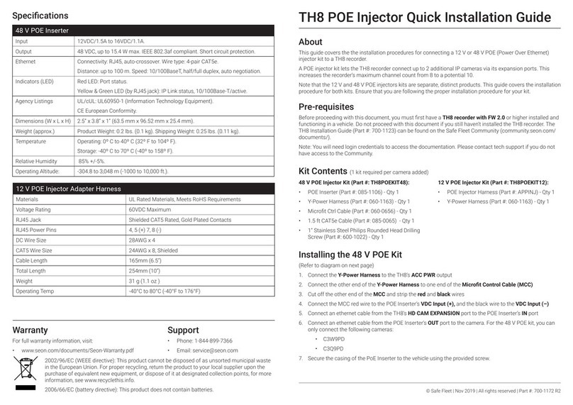 Safe Fleet TH8 Series Quick installation guide