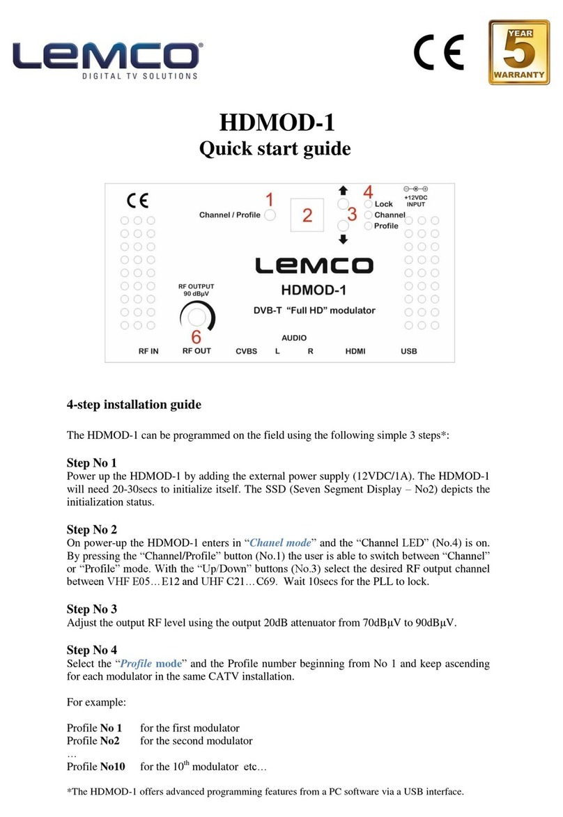 Lemco HDMOD-1 quick start guide