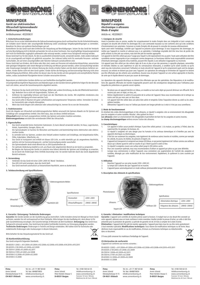 Sonnenkonig MINISPIDER User manual