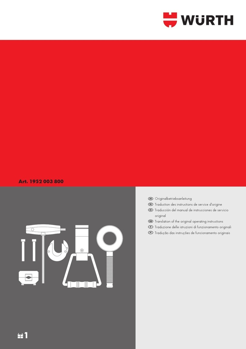 Würth 1952 003 800 Translation of the original operating instructions