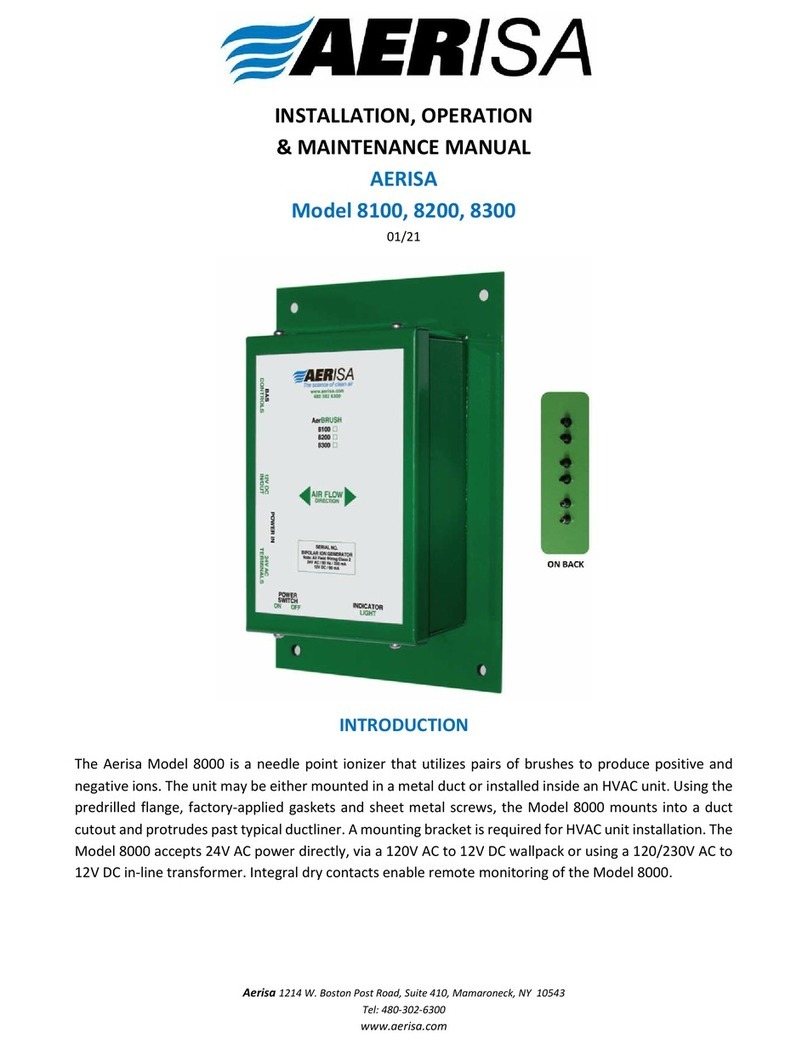 Aerisa 8100 Installation, operation & maintenance manual