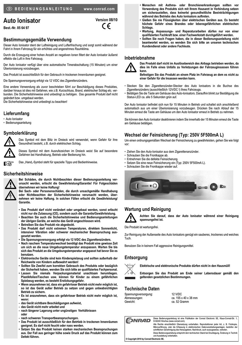 Conrad 85 64 97 operating instructions