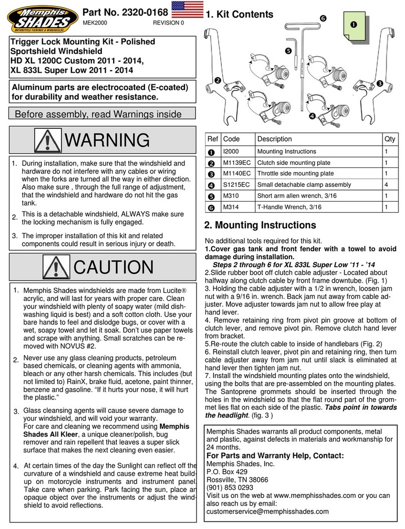 Memphis Shades 2320-0168 quick start guide