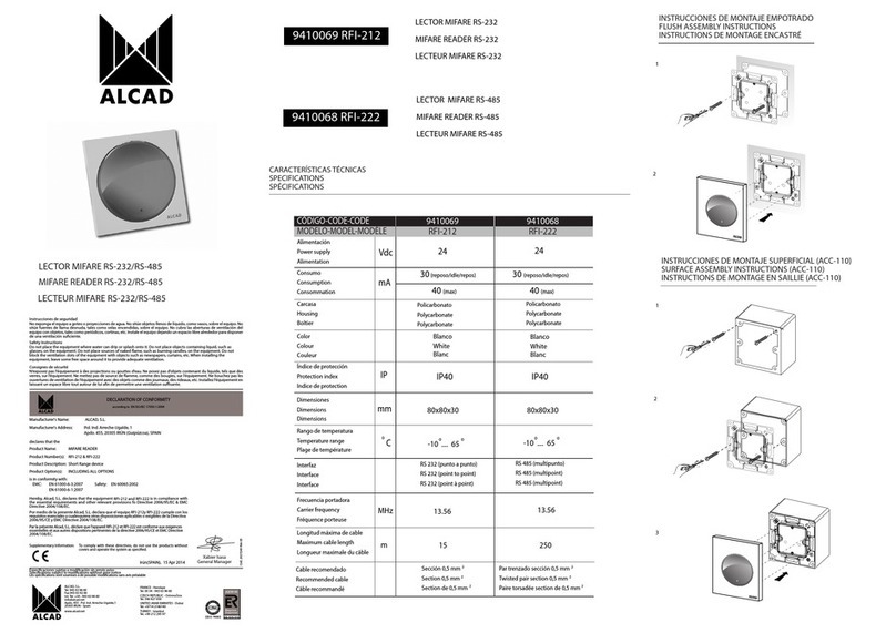 Alcad MIFARE RFI-212 User manual