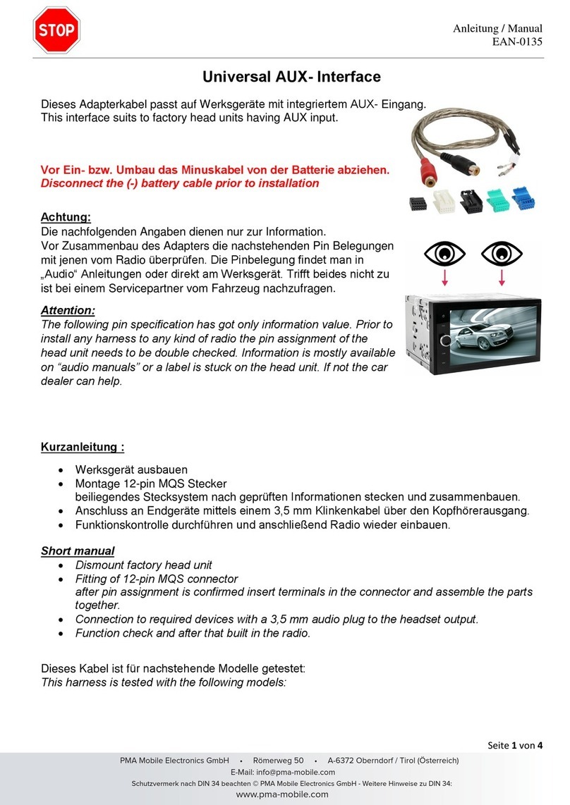 PMA Mobile Universal AUX- Interface manual