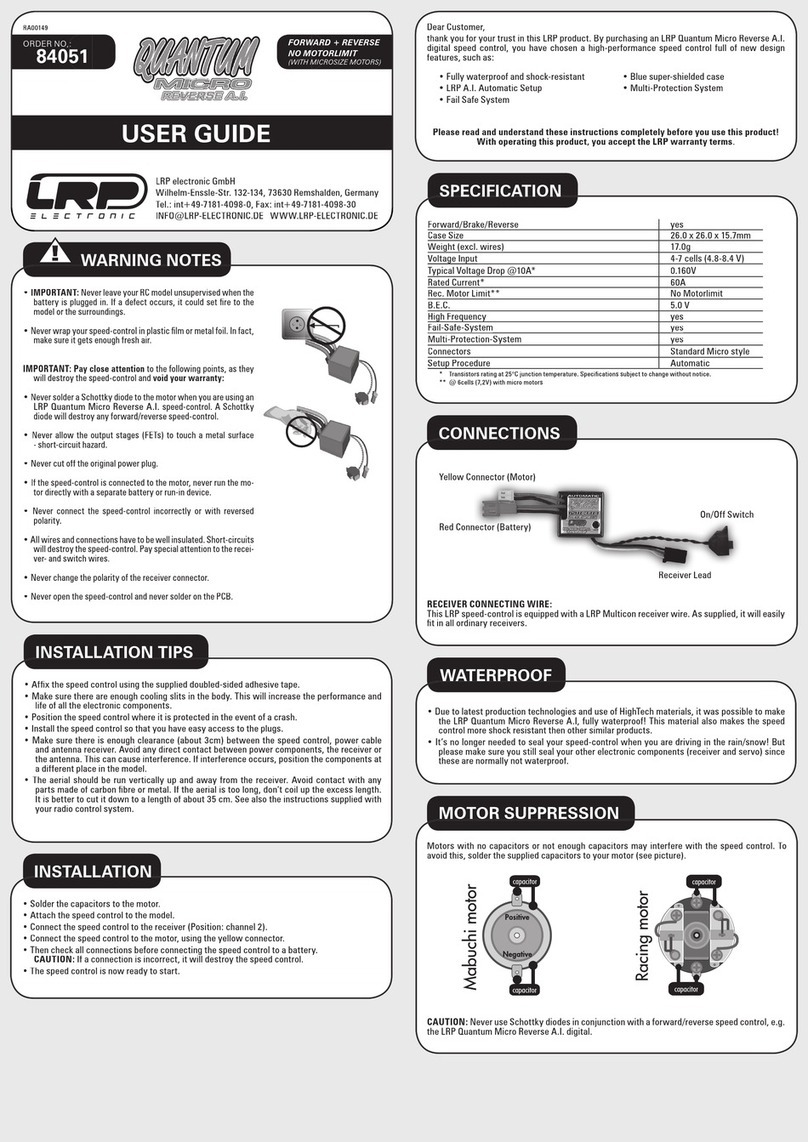 LRP electronic Quantum Micro Reverse A.I. 84051 user guide LRP electronic Quantum Micro Reverse A.I. 84051 user guide
