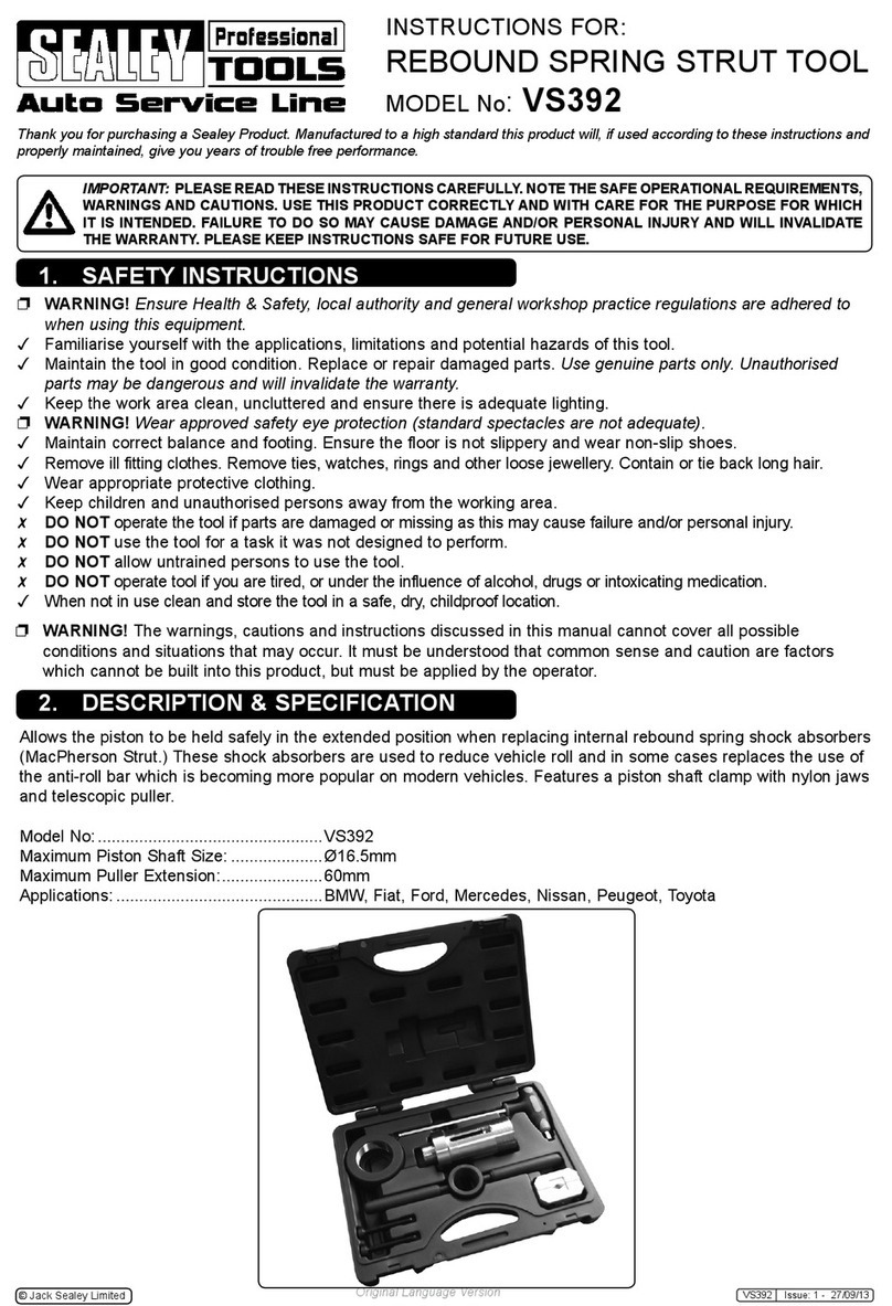 Sealey Auto Service VS392 User manual