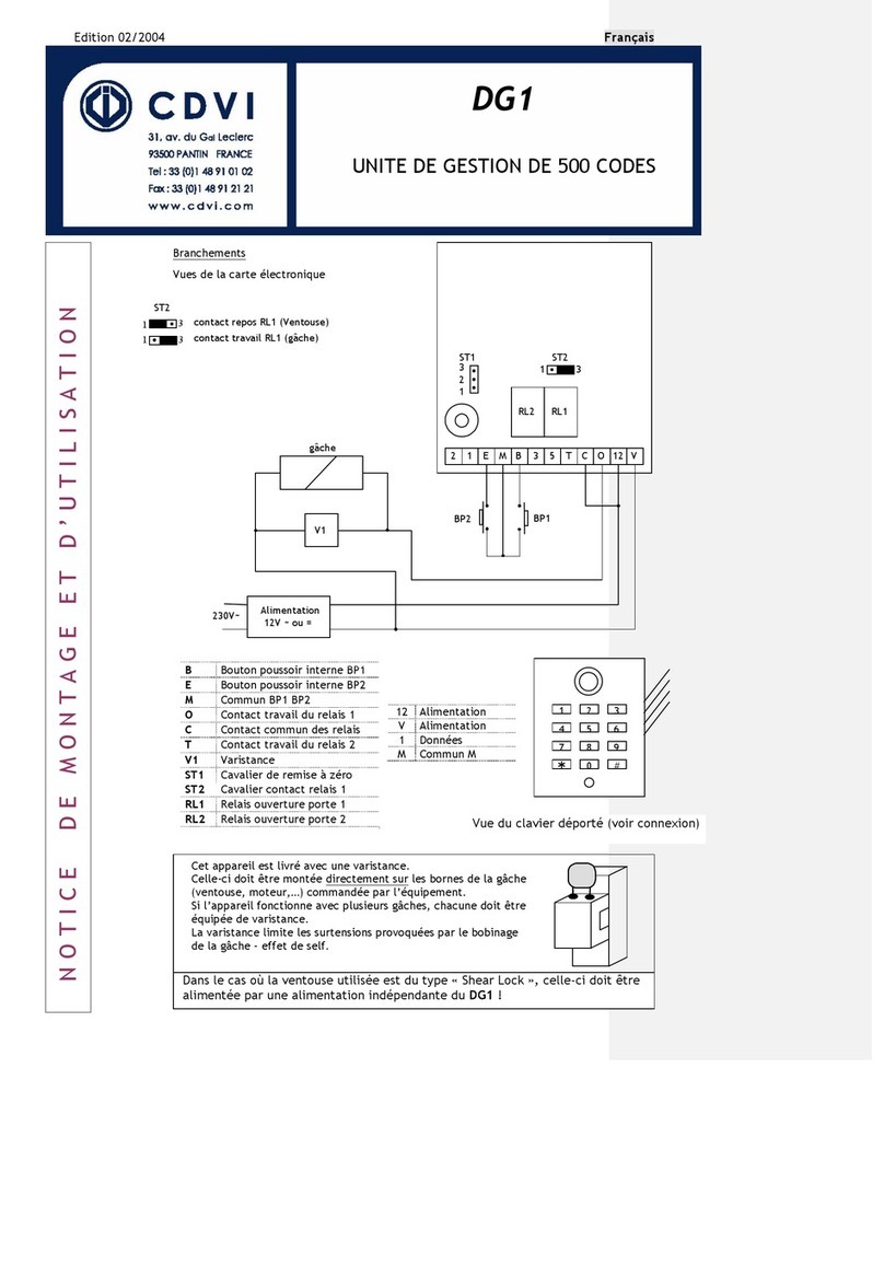 CDVI DG1 Quick start guide