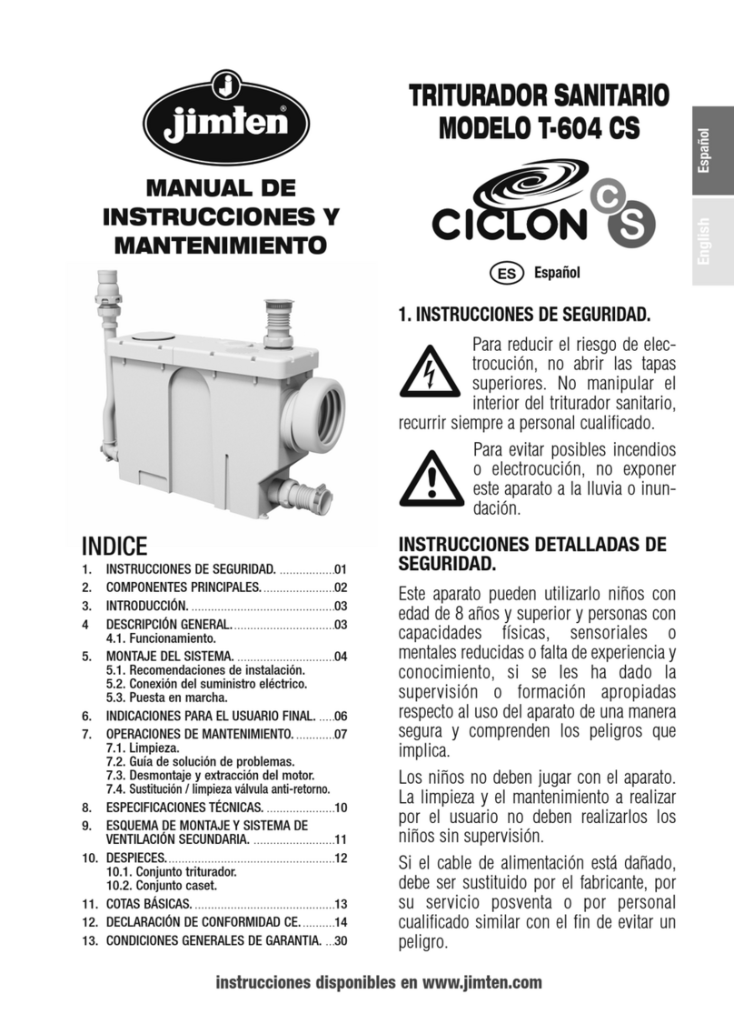 JIMTEN CICLON CS Installation Instructions and Maintenance Guide JIMTEN CICLON CS Installation Instructions and Maintenance Guide