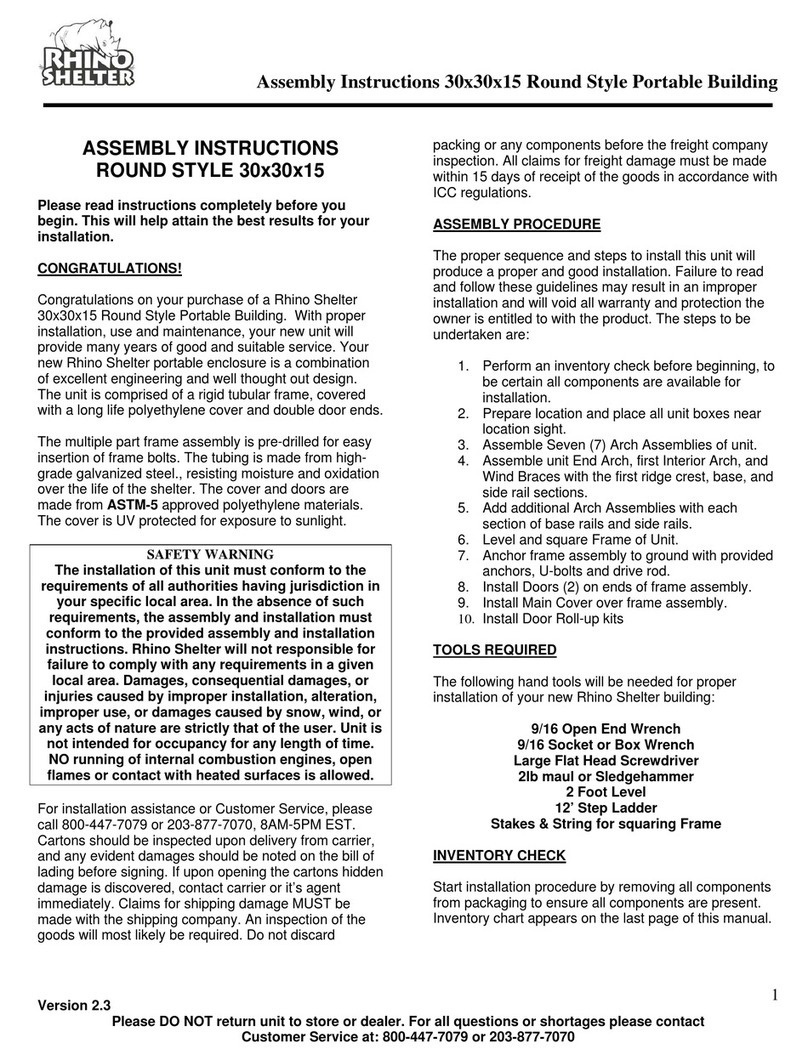 Rhino Shelter Round Style Portable Building User manual