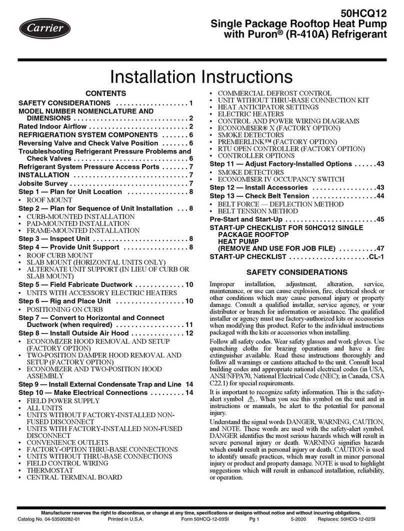 Carrier 50HCQ12 installation instructions