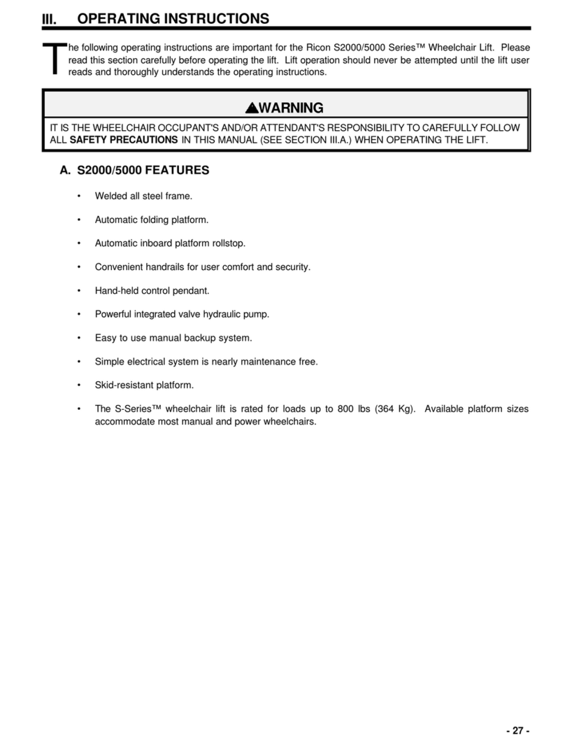 Ricon S2000 Series operating instructions