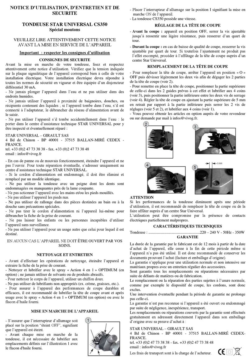 Star CS350 Instructions for Use, Maintenance and Safety