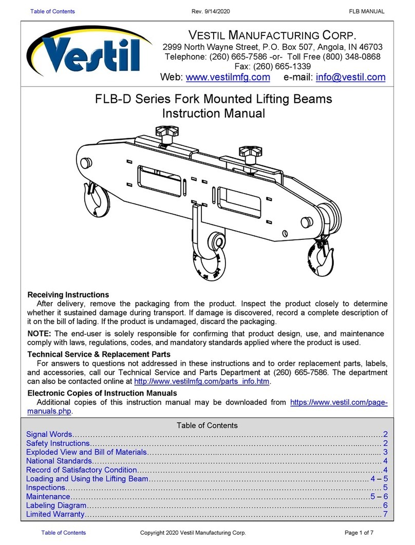 Vestil FLB-D Series instruction manual