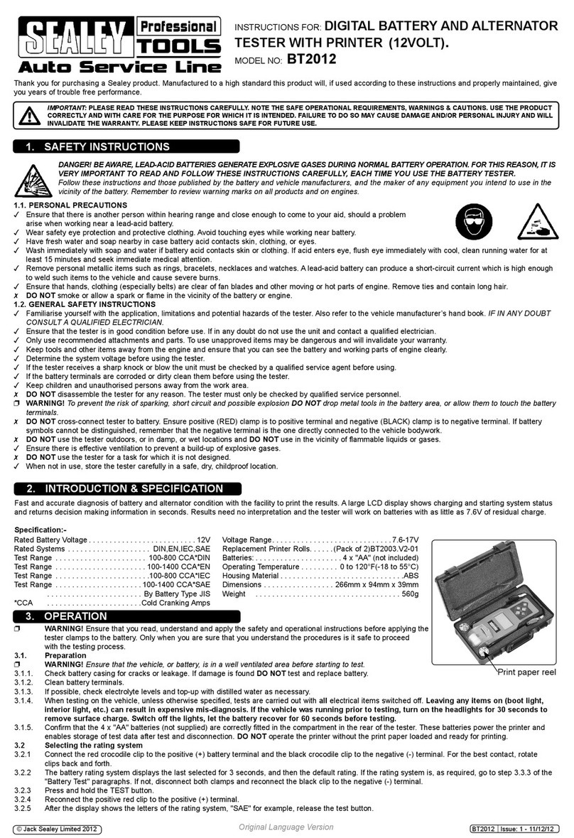 Sealey BT2012 User manual